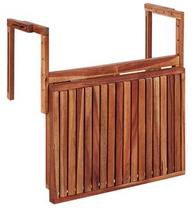 Balkongbord Mörkt Akaciaträ 60 x 55 cm Utomhus Rälsdäck Beliani