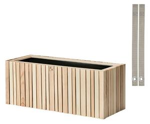 SQUARELY CPH - GrowWIDE & HoldON - Växtlåda - Natural Ash - Light Grey Nylon - W60 x H24 x D22 cm (Straps 38 cm)