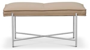 Handvärk - Piano Bench by Emil Thorup - Bänk - Stainless Steel / Flux Light Brown - H47 x W95 x D45 cm