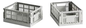 HAY - Hay Colour Crate Mini - Lådor - Set of 2 - Light grey - H8 x D17 x W13 cm
