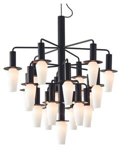 Design By Us - Harakiri Mini Chandelier - Hängande lampa - Black base - opal - H 73cm x Ø 75 cm