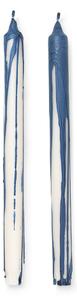 Ferm Living - Dryp Candles - Set of 2 - Stearinljus - Deep Blue - Ø: 2.2 x H: 30 cm