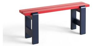 HAY - Weekday Bench Duo - Trädgårdsbänk - Wine Red & Steel Blue - H45 x W111 x L23 cm