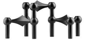 STOFF - Nagel Candle Holder - Ljusstake - Black (set of 3 pcs.) - H6,9 cm Ø10,2 cm