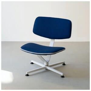 Raawii - Arba Lounge Chair By Erwan Bouroullec - Lounge stol - Light grey base / Blue fabric - W55 x D60 x H72 cm