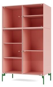 Montana - Ripple Cabinet III - With Parsley Legs - Vitrinskåp - Ruby - W69,6 X H117,6 X D38 cm