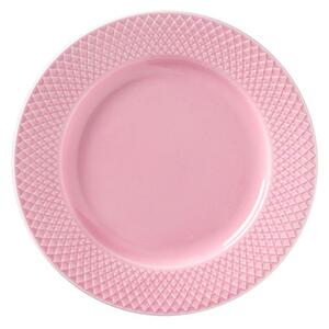 Lyngby Porcelain - Rhombe Plate Ø21 cm - Platta - Rose - H: 2,5 Ø: 21 cm