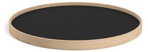 Brdr. Krüger - Tray - Oak Oiled model 50 - Bricka - BASE (Sort / Hvid) - Ø 50cm H 3cm