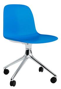 Normann Copenhagen - Form Chair Swivel 4W Alu - Kontorsstol - Bright Blue / Aluminum - H79 x W52 x D52 x SH44 cm