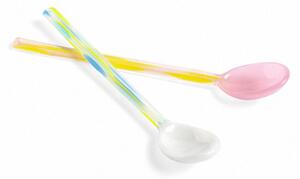 HAY - Glass Spoons - Skedar - Flat - Light Pink & White - L15 x W2,5 cm (2 pcs)