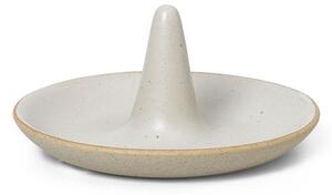 Ferm Living - Ring Cone - Smyckeskrin - Off-White Speckle - B9,5 x H4,5 x D9,5 cm