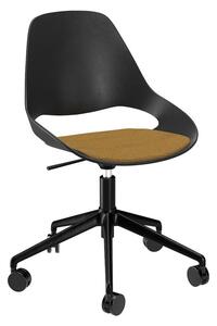 HOUE - FALK Chair / 5 Star with Castors - Kontorsstol - Black / Cura Dark Yellow - W69 x D69 x H94 x SH58 cm