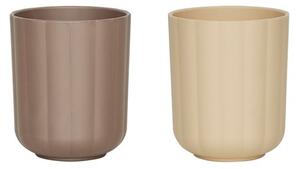 OYOY MINI - Pullo Cup - Pack of 2 - Barnens pokal - Taupe / Vanilla - W:7 x H:8 cm