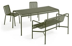 HAY - 1 Palissade Bord, 2 Palissade Chair og 1 Palissade Dining Bench - Trädgårdsmöbler - Olive - se mål i teksten