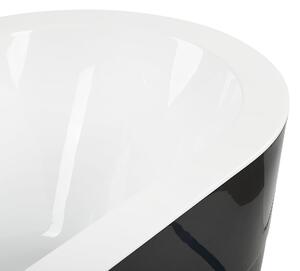 Fristående Badkar Svart Vit Sanitär Akryl Oval Enkel 170 x 80 cm Modern Design Minimalistisk Beliani