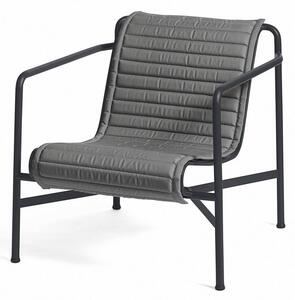 HAY - PALISSADE / Quilted Cushion for Lounge Chair - Kuddar för utomhusbruk - Low - Anthracite - W117 x D49,5 x H1 cm