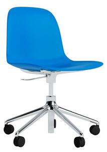 Normann Copenhagen - Form Chair Swivel 5W Gas Lift Alu - Kontorsstol - Aluminium / Bright Blue - H73/86 x L72,5 x SH37/50 cm