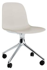 Normann Copenhagen - Form Chair Swivel 4W Alu - Kontorsstol - Light Grey / Aluminum - H79 x W52 x D52 x SH44 cm