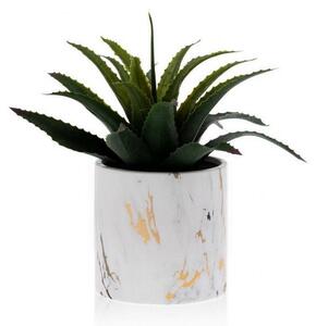 Keramisk blomkruka MARBELA 13x13 cm vit/guld