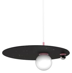 Swedish Ninja - PLUTO BIG Charcoal Black - Hängande lampa - Bubblegum Pink - Ø58 x H26 cm