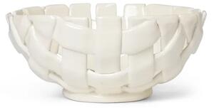 Ferm Living - Plait Bowl Ø24 - Skål för servering - Off-white - Ø: 24 x H: 10 cm