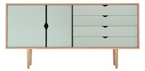 Andersen Furniture - Andersen Furniture - S6 - Hyllor - White Oiled Oak / Ocean Grey - W163 x D43 x H79 cm