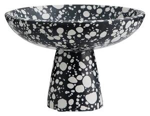Nordal - Nusa Bowl On Foot - Skål för servering - Black/white - W0 x H14 x D0 x L0 cm
