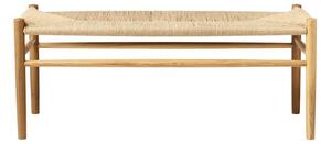 FDB Møbler / Furniture - J83B av Jørgen Bækmark - Bänk - Nature Oak/Nature Wicker - H41 x B100 x D37 cm