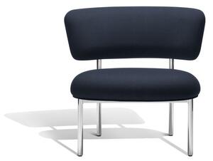 Møbel Copenhagen - Font Lounge Chair - Lounge stol - Midnight Blue Vidar 786 - Polished Steel Frame - W: 66 x D: 76 x H: 67 x SH: 38 cm