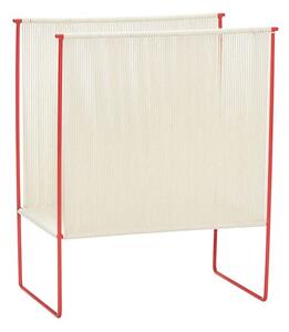 Hübsch - String Magazine Holder - Tidningshållare - Röd / Off White - 43 x 25 x H50 cm
