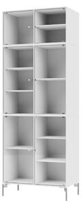 Montana - Ripple Cabinet IV - With Chrome Legs - Vitrinskåp - NewWhite - W69,6 X H187,2 X D38 cm