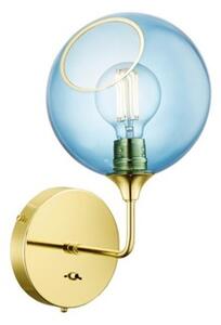 Design By Us - Ballroom Wall Lamp - Small - Vägglampa - Blue/Gold - H37 x D25 x W20 cm