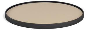 Brdr. Krüger - Tray - Oak Black model 60 - Bricka - SUNNY (Creme / Gul) - Ø 60cm H2,5 cm