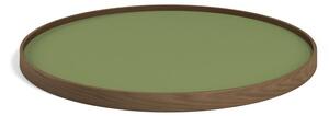 Brdr. Krüger - Tray - Oak Smoked Oiled model 60 - Bricka - LEAF (Grøn / Mørk Grøn) - Ø60 cm H2,5 cm