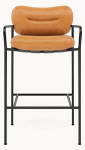 Fogia - Bollo Barstool Low - Barstol - Vintage Cognac Black Frame Ral 9005 - H88 W50 D55 cm