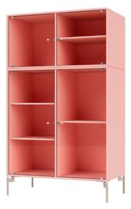 Montana - Ripple Cabinet III - With Mushroom Legs - Vitrinskåp - Ruby - W69,6 X H117,6 X D38 cm