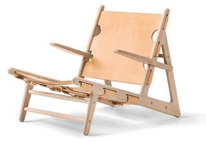 Fredericia Furniture - The Hunting Chair 2229 by Børge Mogensen - Fåtölj - Light Oiled Oak / Vegetable Tanned Natural Saddle Leather - W70,5 x D87 x H67 x SH28 cm