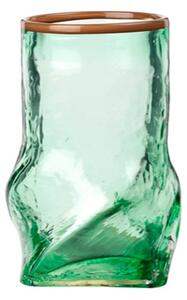 Broste CPH - Vase 'Ellen' Mundblæst Glas - Vas - Green/Toffee Brown - Ø12,2 x H22 cm