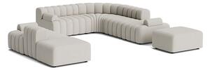 NORR11 - Studio 5 Outdoor - Soffa för 3 personer - Sunbrella: Savane Whisper SAV2 J349 140 - 1: W220 x D96 2: W230 x L280 x D96 x H70 x SH42 cm + Ottoman W80 x D90 cm