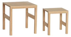 Hübsch - Puzzle Tables Natural (set of 2) - Sidobord - Natur - 32 x 32 x H37 cm, 40 x 40 x H42 cm