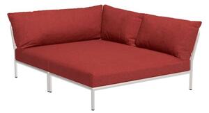 HOUE - LEVEL 2 / Right Cozy Corner - Trädgårdssoffa - Scarlet/Muted White - L139 x W173,5 x H68,5 x SH38 cm