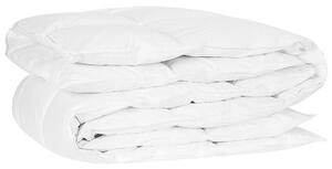 Duntäcke Vit Japara Bomull Enkel Storlek 135 x 200 cm Dunfyllning Quiltad Sängkläder Sovrum Beliani