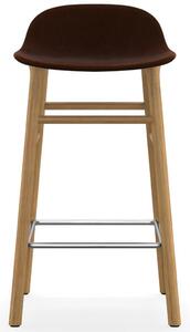 Normann Copenhagen - Form Barstool - 65 cm - Full Upholstery Wood - Barstol - Frame: Oak / Fabric: City Velvet vol. 2 21 - L: 42,5 x D: 42,5 x H: 77 x SH: 65 cm