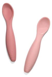 Sebra - Silicone Spoon Set - Bestick för barn - Blossom Pink - H1x L12 x W3 cm