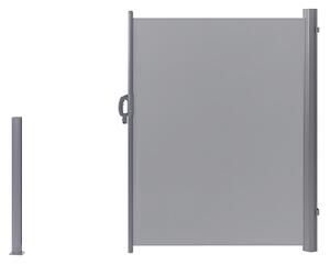 Sidomarkis Ljusgrå Polyester 160 x 300 cm Tygskärm Silver Aluminiumram Infällbar Beliani
