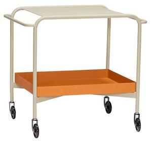 Hübsch - Push Rolling Table - Rullbord - Brun / Sand - 66 x 47 x H62 cm