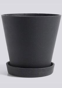HAY - Flowerpot with saucer - Blomkruka - Black - XL - Ø: 21,5 x H: 20 cm
