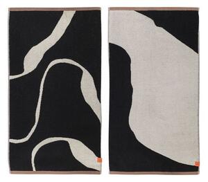 Mette Ditmer - NOVA ARTE Guest Towel - 2-pack - Handduk - Black / Off-white - W40 x L55 cm (2 pcs)