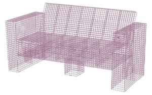 Kalager Design - Wire Loungecouch - 2 pers. - Lounge soffa - Pink - L162 x H71 cm (Seat: L130 x D50,5 cm)