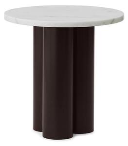 Normann Copenhagen - Dit Table - Brown - Sidobord - White Carrara - H40 x W2 x Ø40 cm